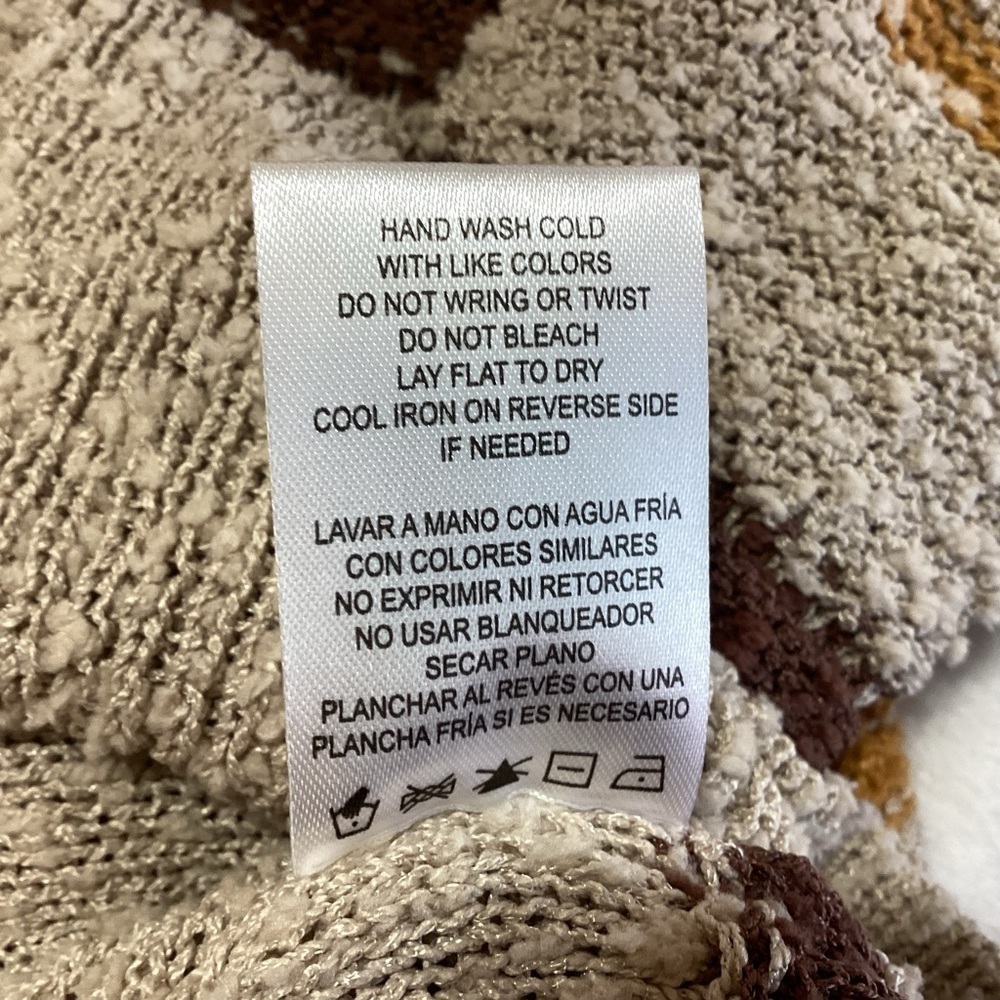 NEW Mason & Belle Striped Sweater Size Large Multicolor Brown Tan - Picture 10 of 11